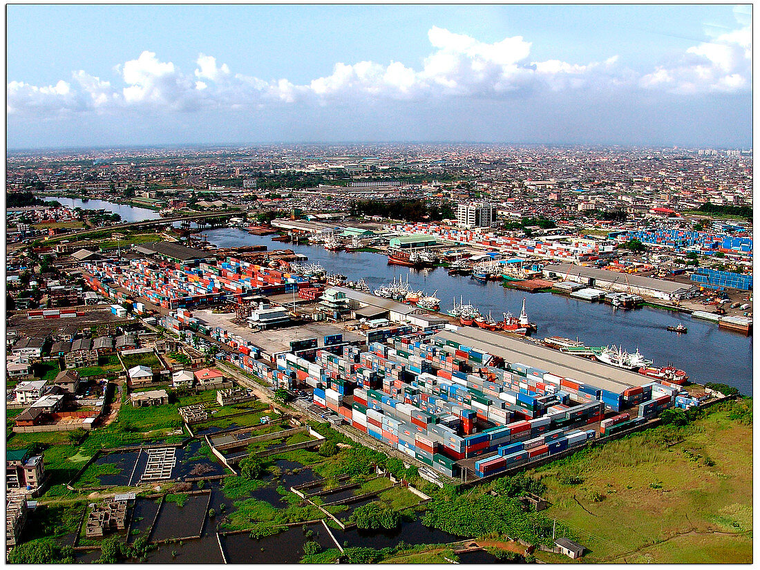 Port of Lagos, Nigeria, aerial photograph