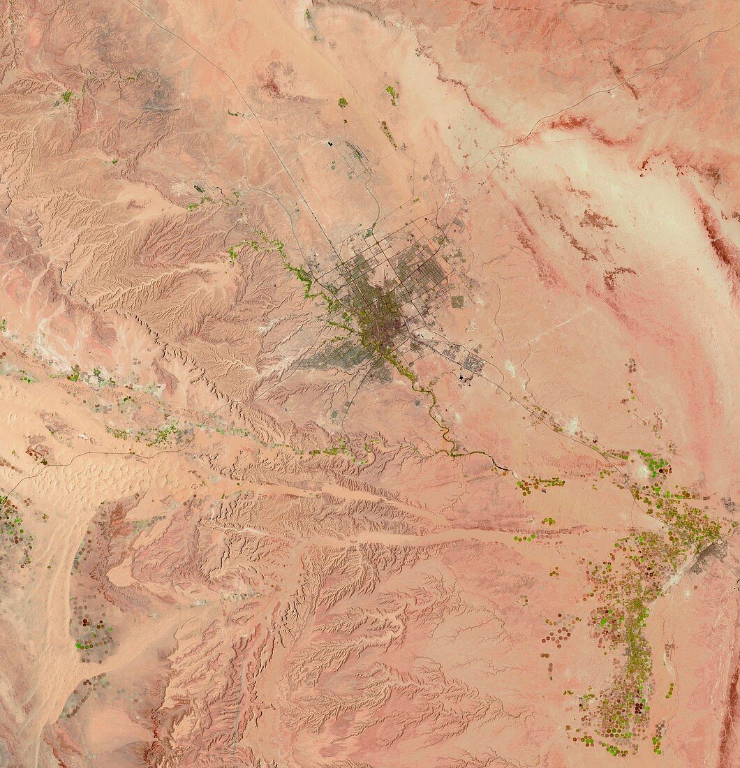 Riyadh, Saudi Arabia, 1990, satellite image