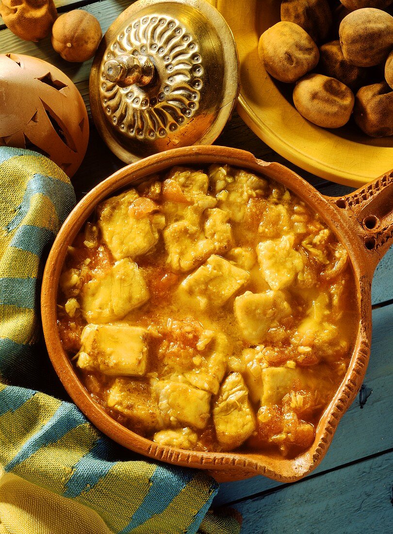 Fish Curry Stew in a Bowl