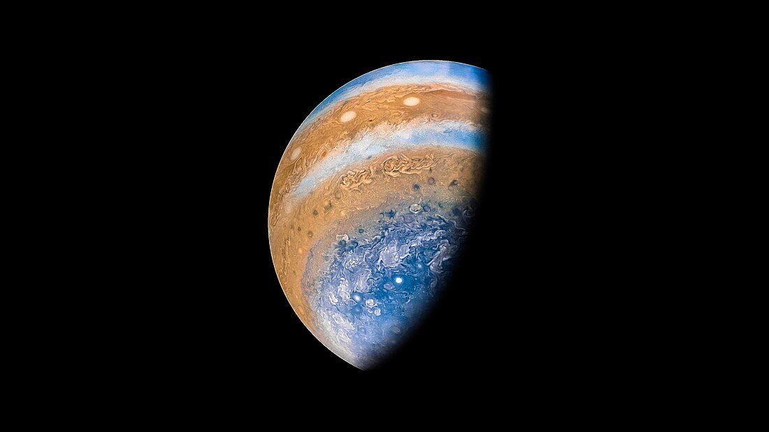 Jupiter, coloured Juno image