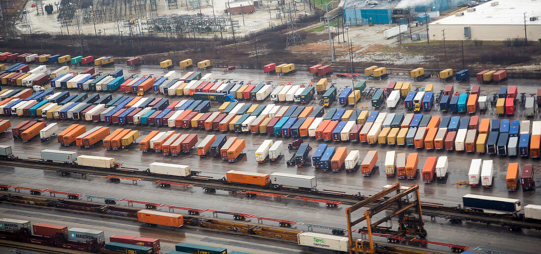 Intermodal rail yard, Chicago, USA