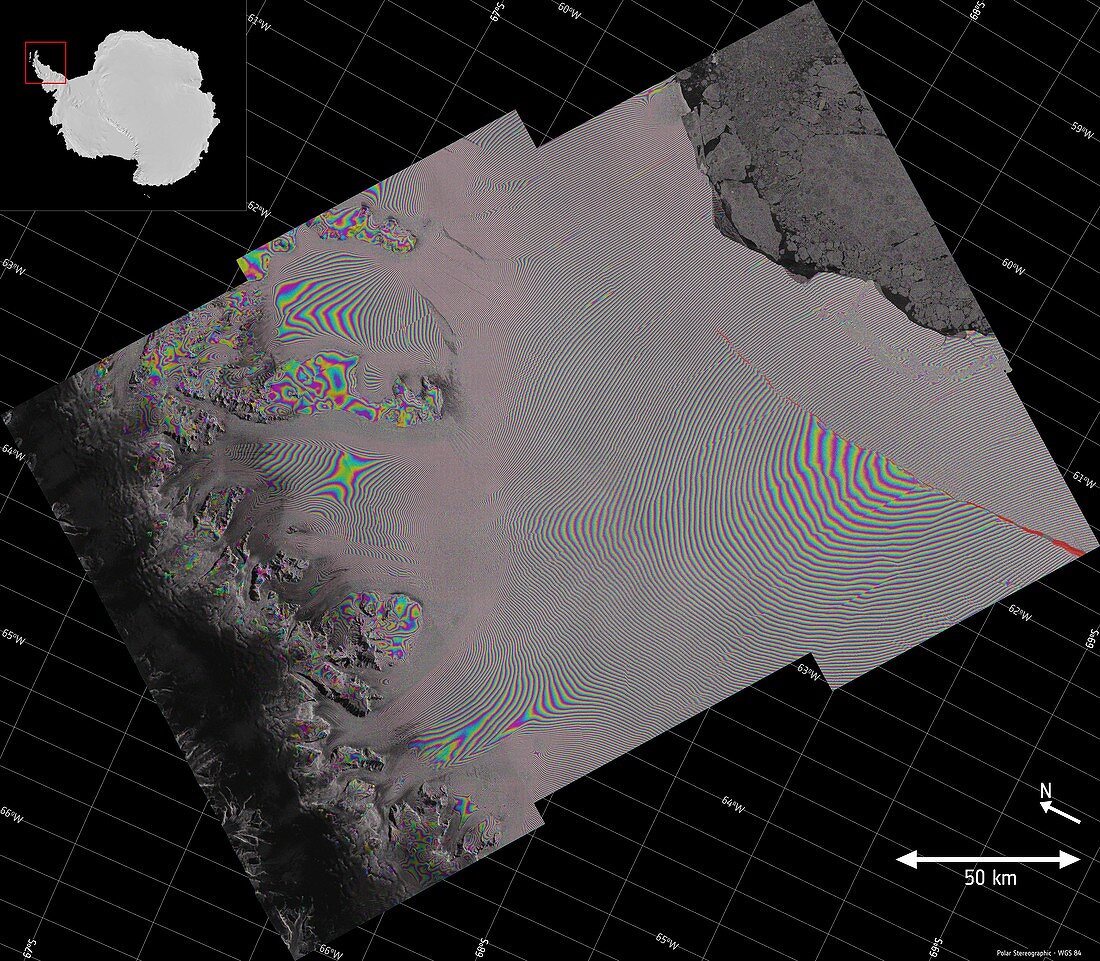 Larsen C ice shelf rift, satellite image