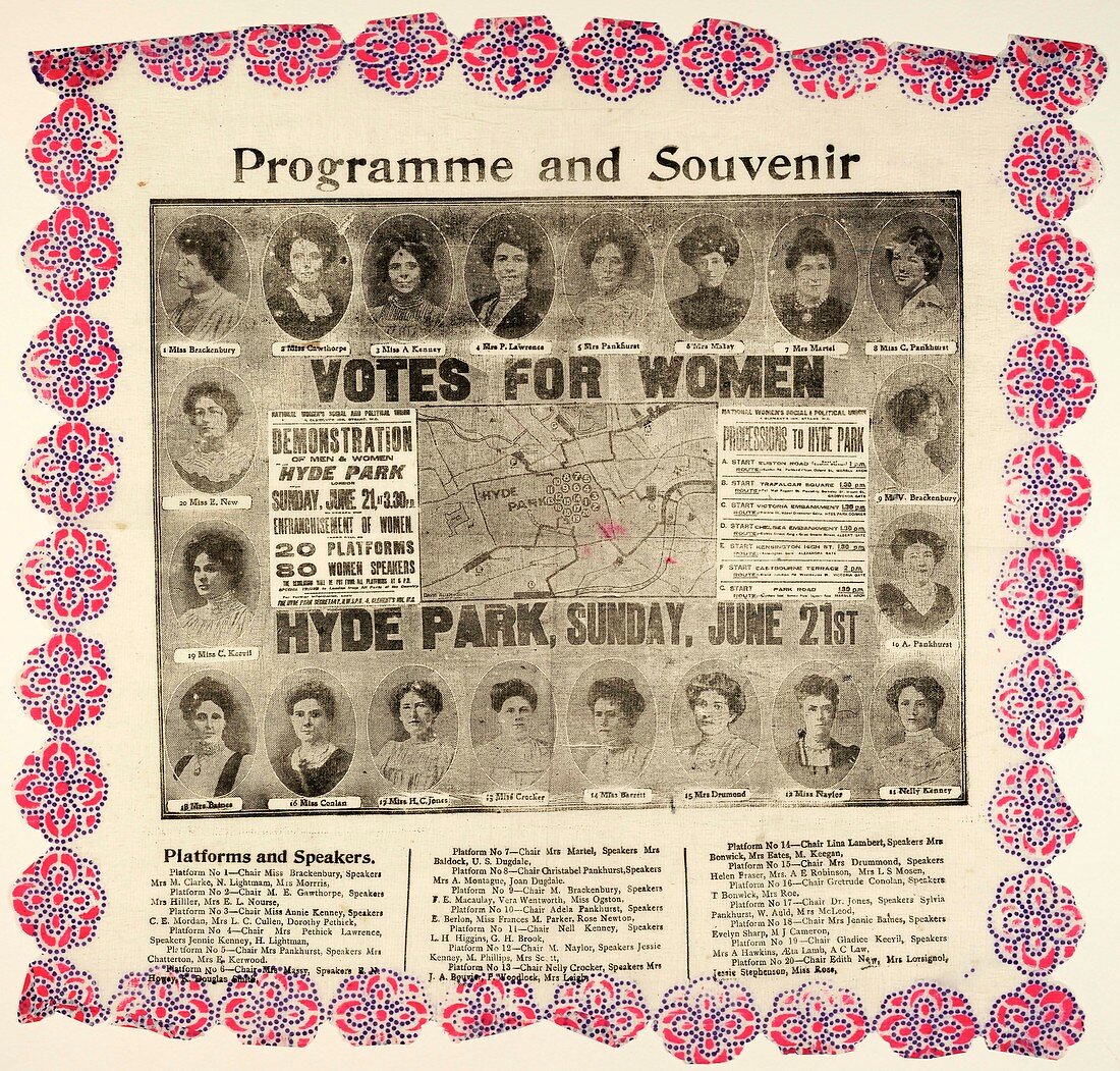 Suffragette demonstration advertisement
