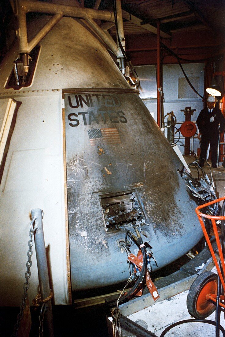 Apollo 1 command module after fire