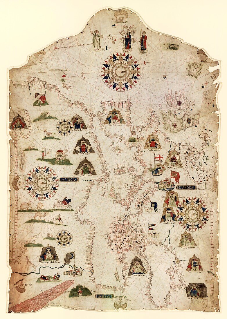 Chart of the Mediterranean Sea, 16th century
