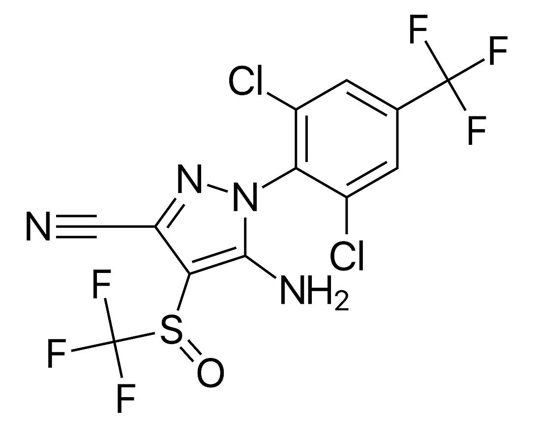 Fipronil insecticide molecule, formula