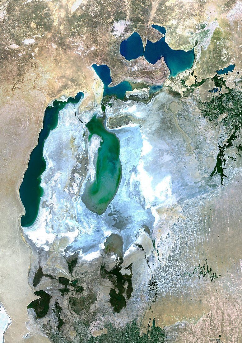 Aral Sea in 2014, satellite image