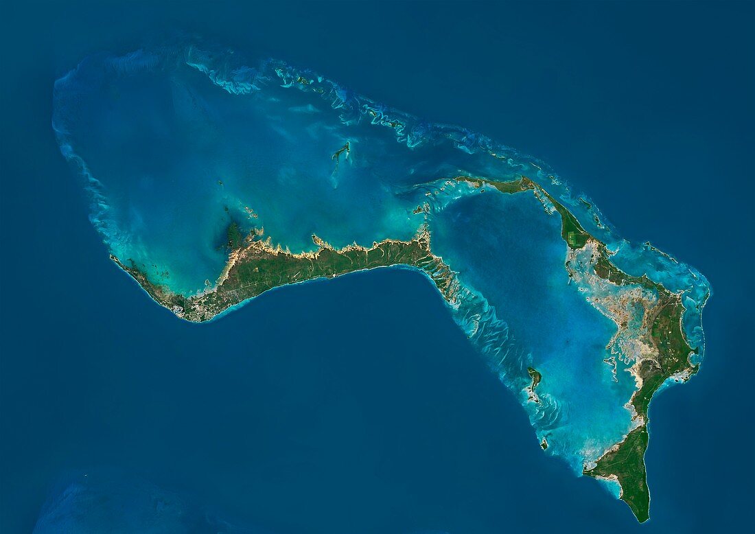 Grand Bahama and Abaco Islands, Bahamas, satellite image