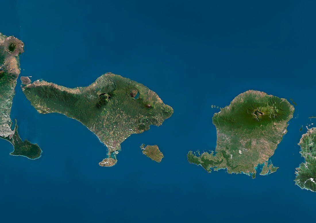 Bali and Lombok, Indonesia, satellite image