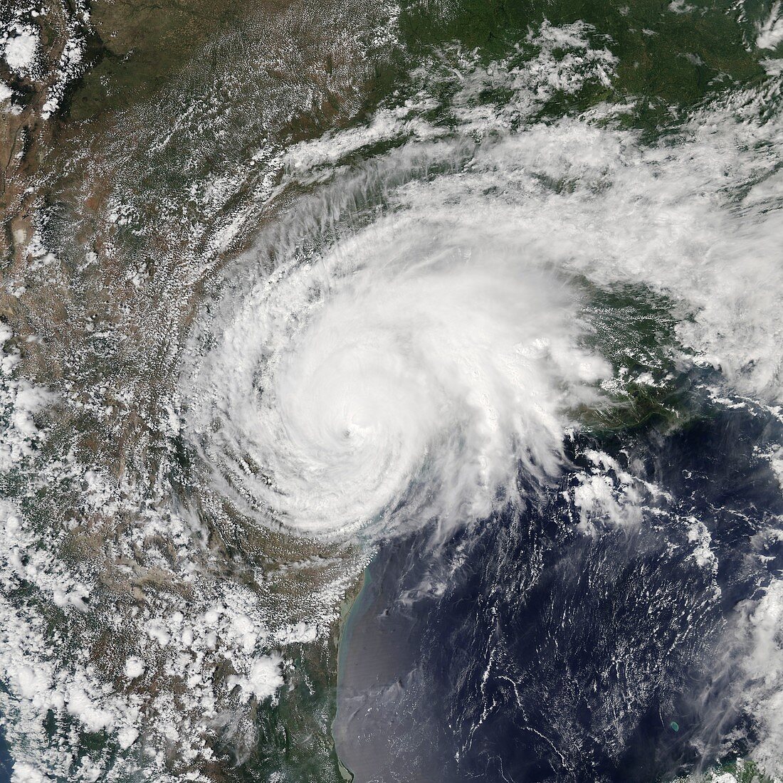 Hurricane Harvey over Texas, USA, satellite image