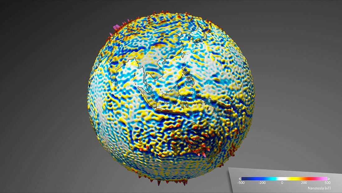 Earth's lithospheric magnetic field, Swarm image