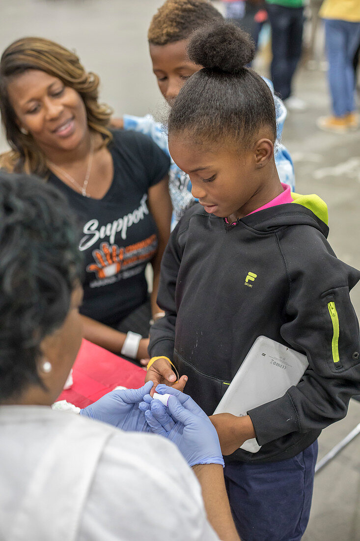 Free medical clinic, Detroit, USA