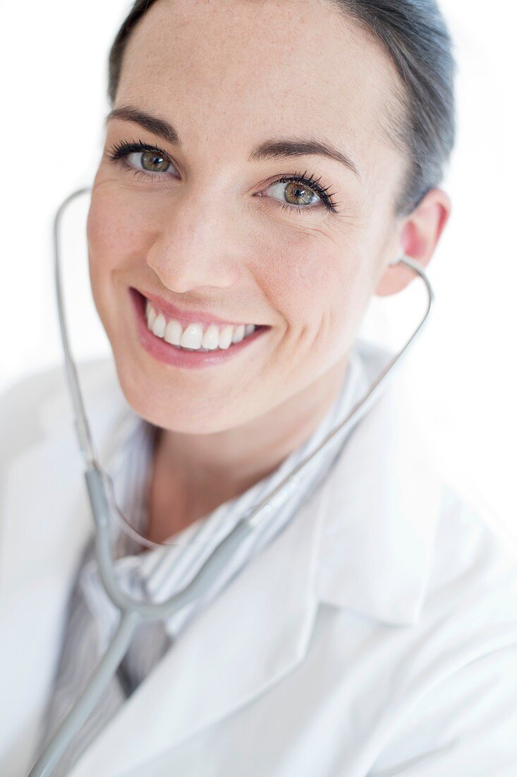 Female doctor wearing stethoscope