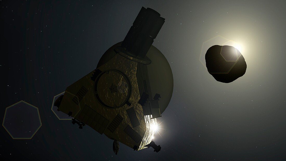 New Horizons encounters 2014 MU69, illustration