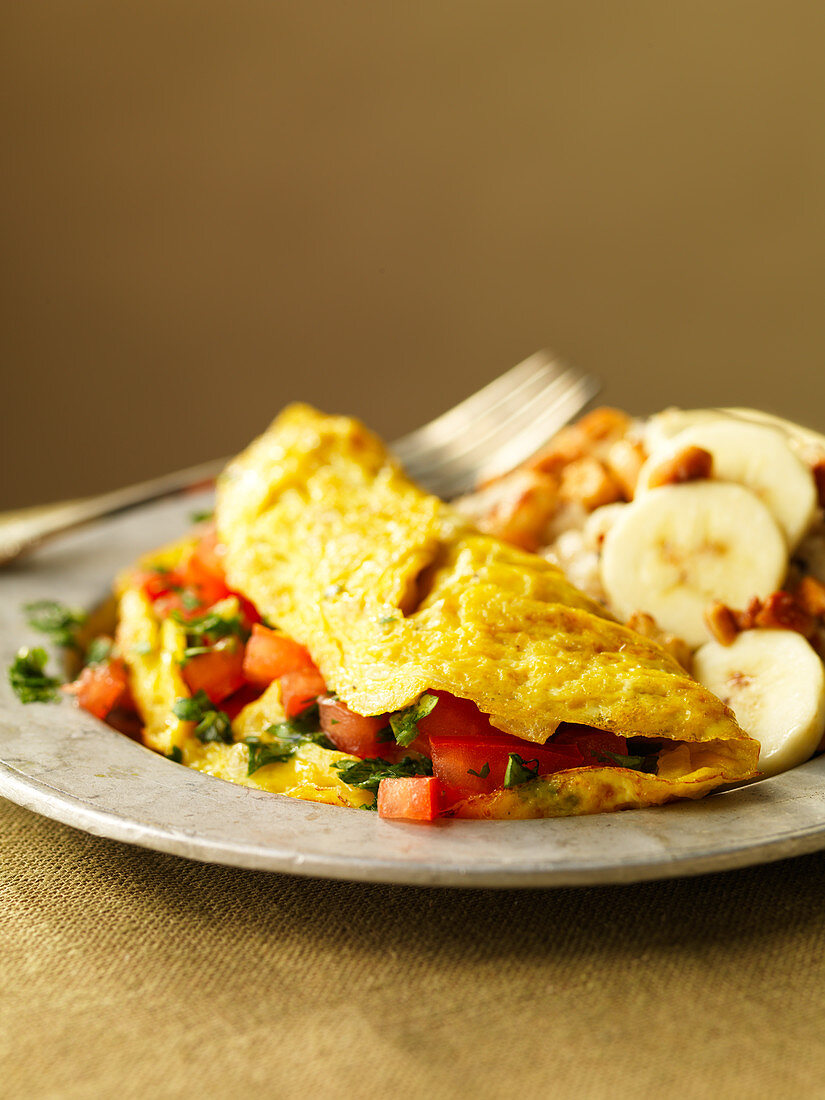 Tomato Omelette with Basil