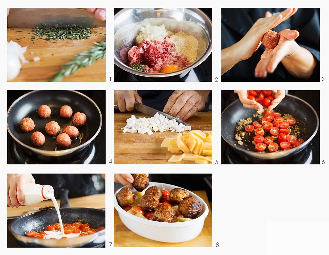 How to make meatballs with cheese and tomato
