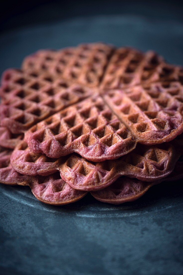 Vegan raspberry waffles