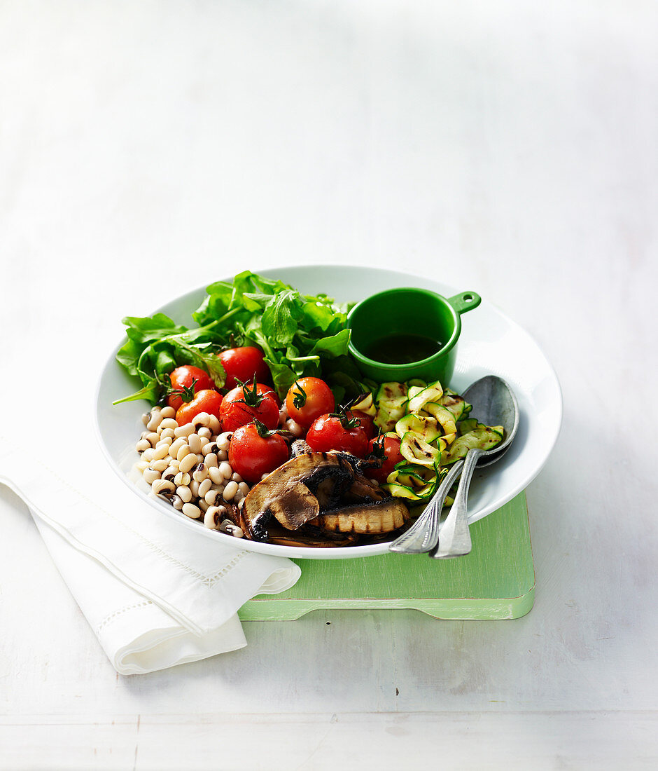 Grilled Vegetable and Black-Eye Bean Salad