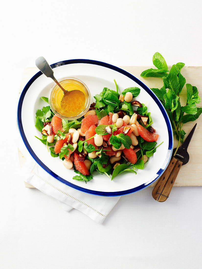 White Bean, Grapefruit and Herb Salad