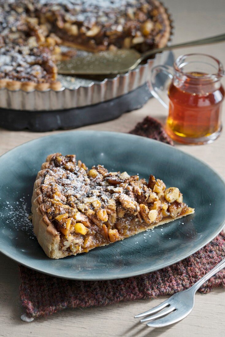 Brown butter pie with pecan and macadamia nuts