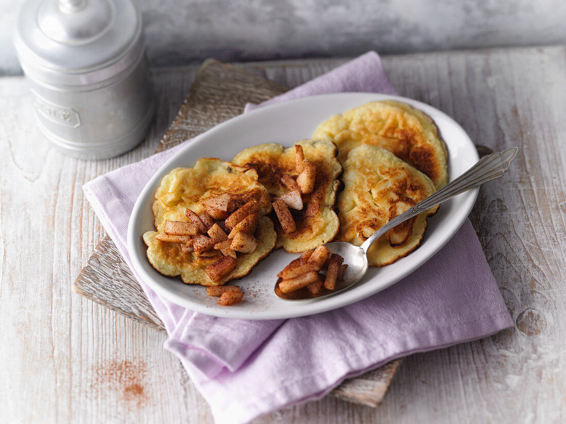 Apple and coconut pancakes