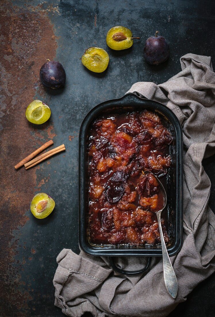 Plums fresh from the oven