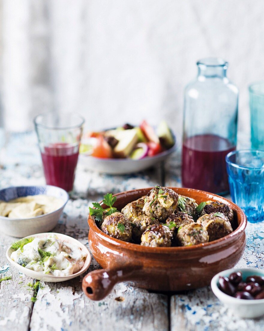 Lamb and feta keftedes