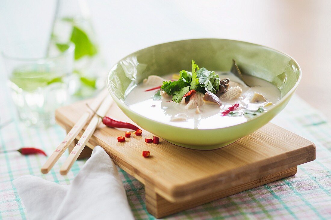 Tom kha gai (coconut milk soup, Thailand)