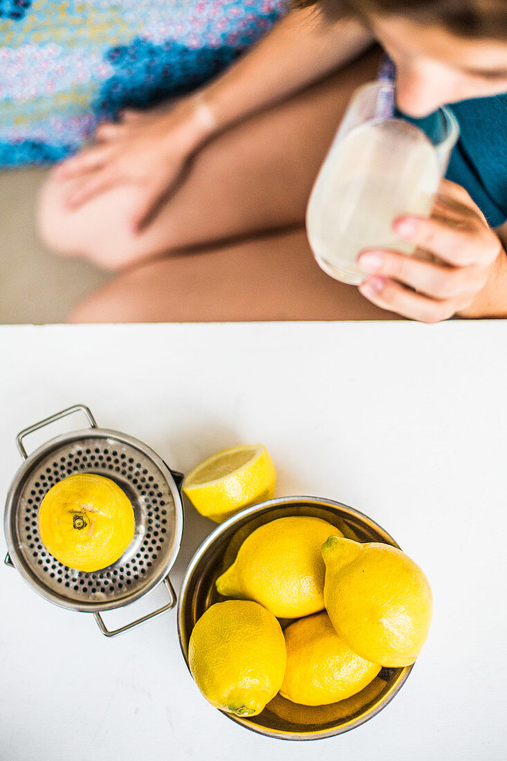 Woman drinking juice