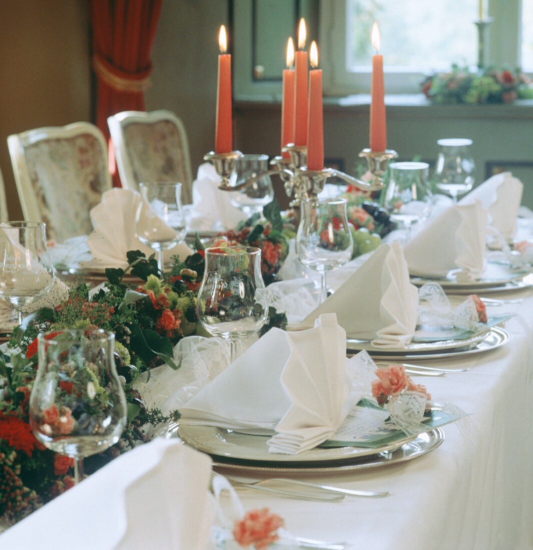 Festive Table Setting with Candles