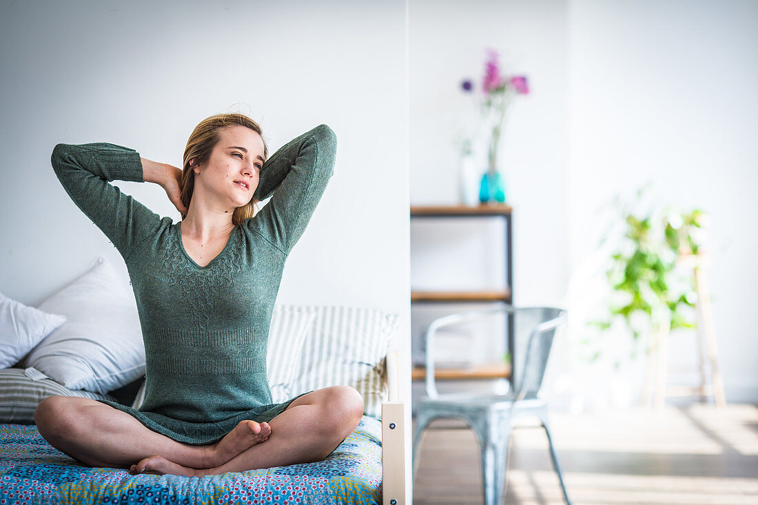 Woman stretching