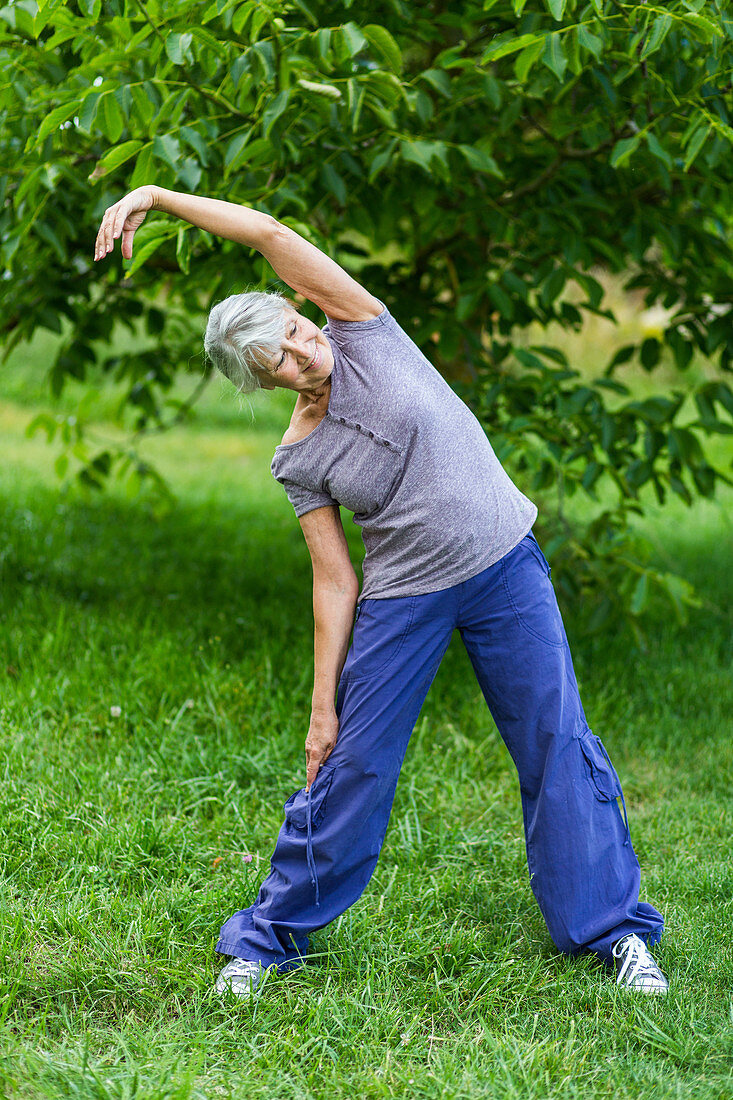 Woman stretching