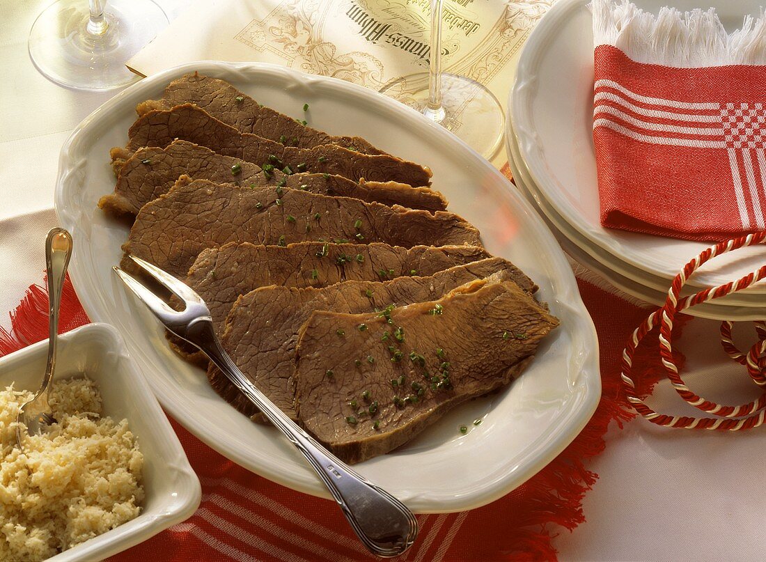 Viennese boiled beef fillet with horse radish