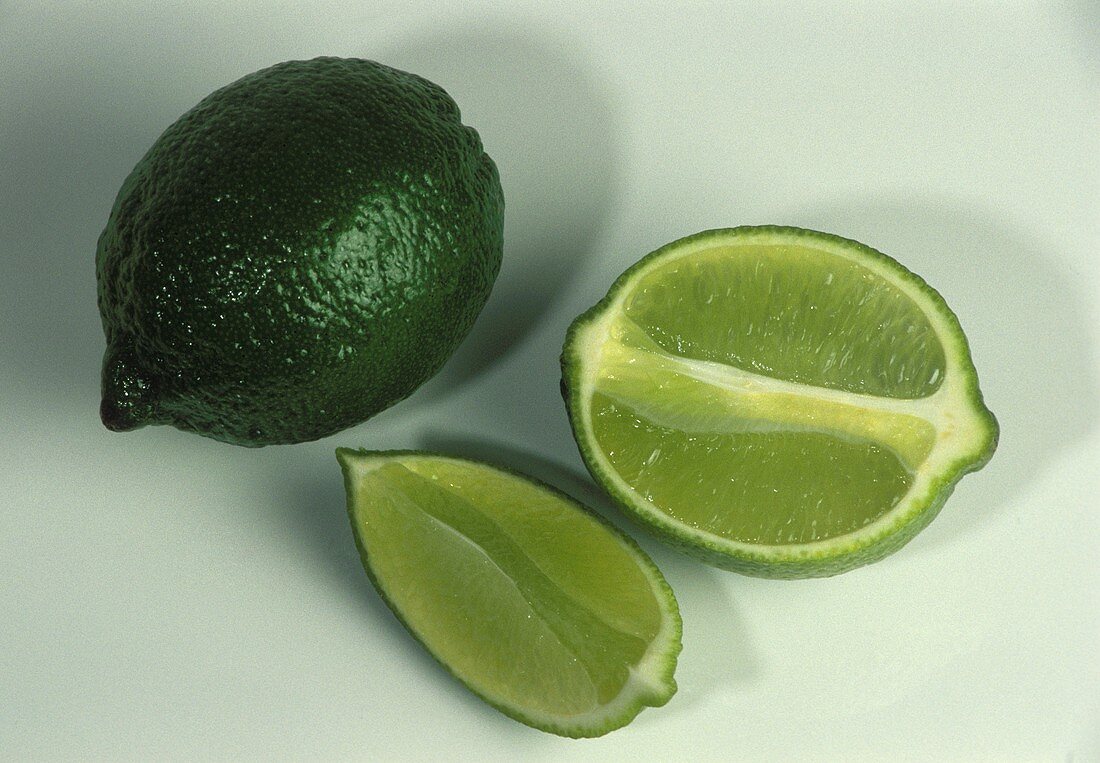Whole Lime; Half Lime and Lime Wedge