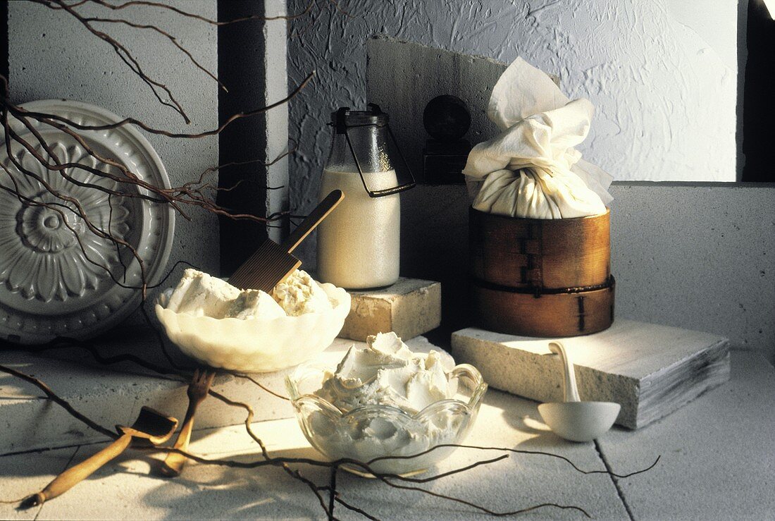 Still Life with Assorted Milk Products