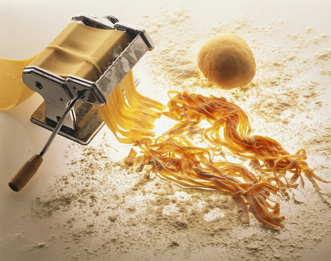 Pasta Dough and Pasta Maker with Ribbon Pasta