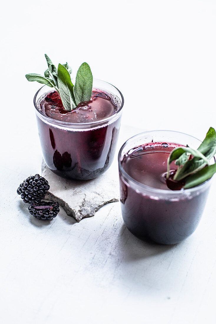 Blackberry drink with sage