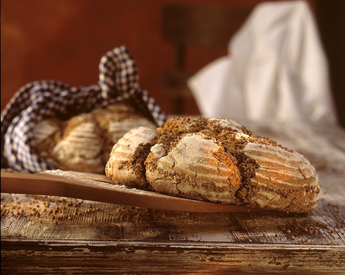Fresh Baked Coriander Bread Loaves