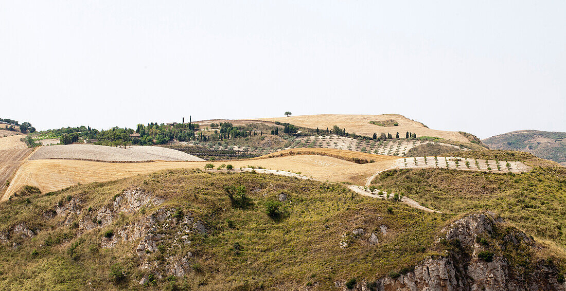 View of the landscape in the Madonia region, Sicily, Italy