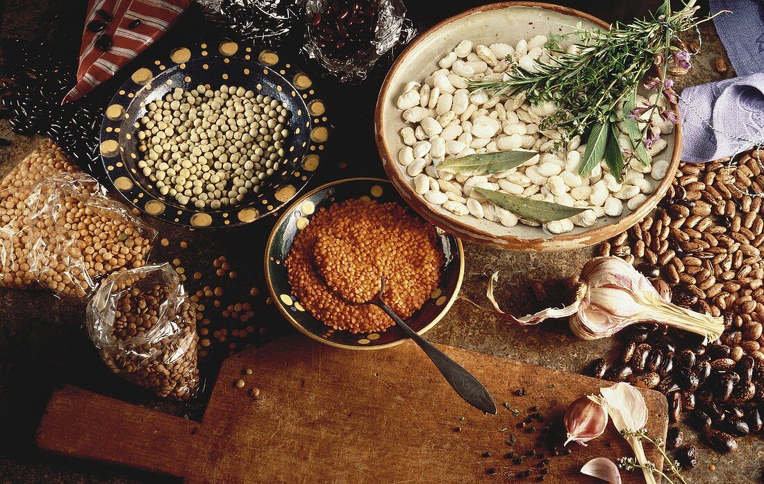 Still Life of Assorted Beans and Lentils