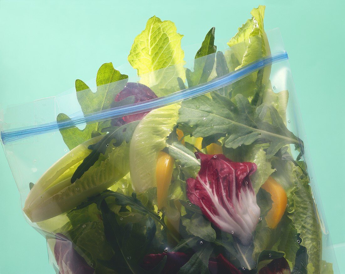 Assorted Lettuce in a Plastic Bag