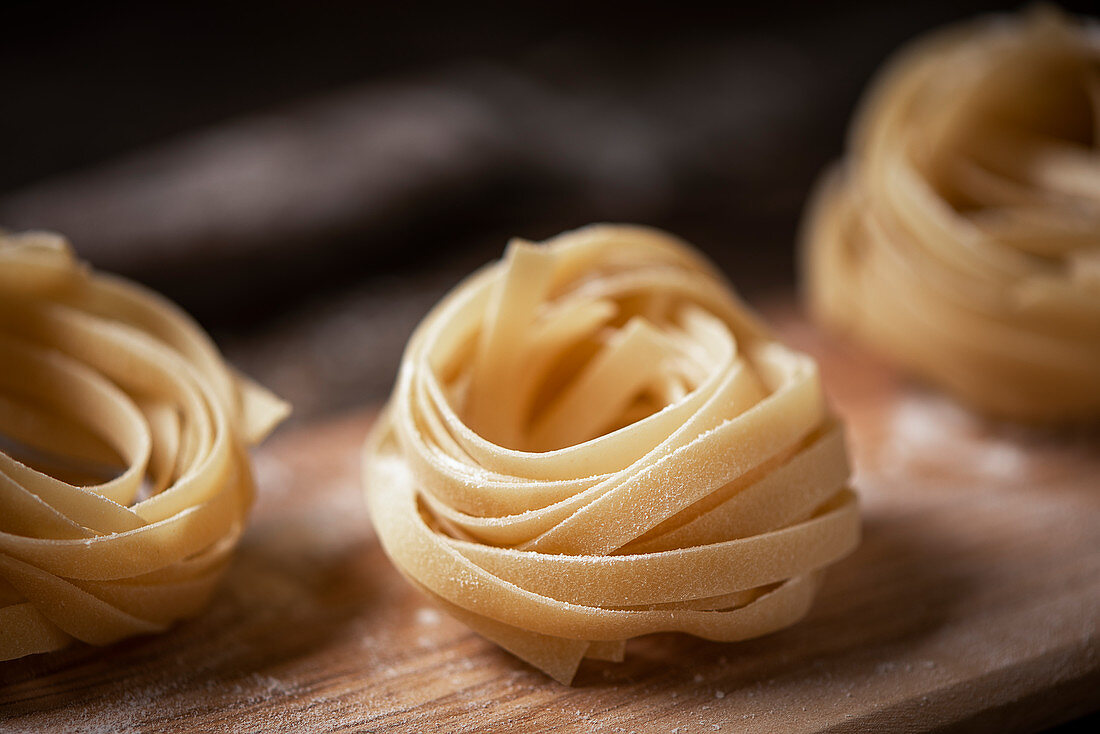 Home-made ribbon pasta