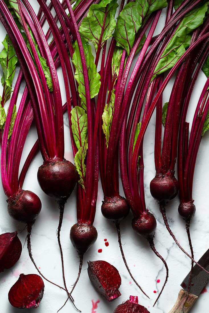 Freshly washed baby beetroot