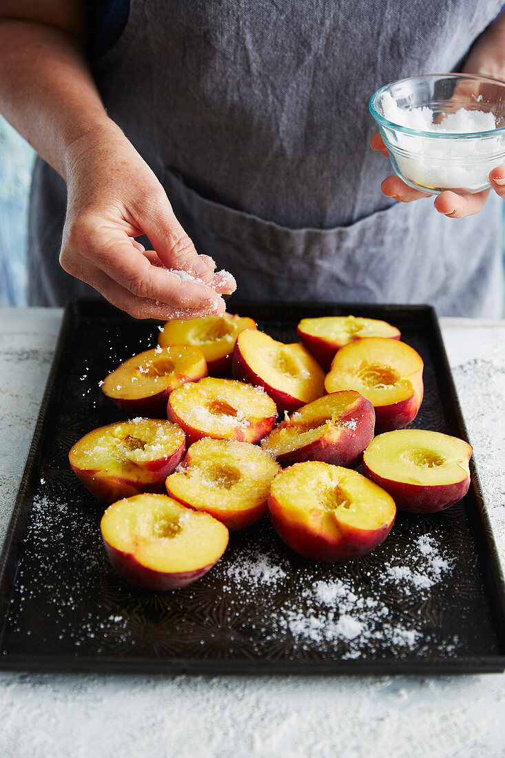 Grilled peaches