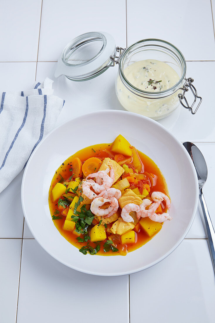 Fish soup with aioli