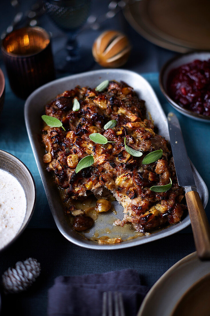 Crispy traybake stuffing