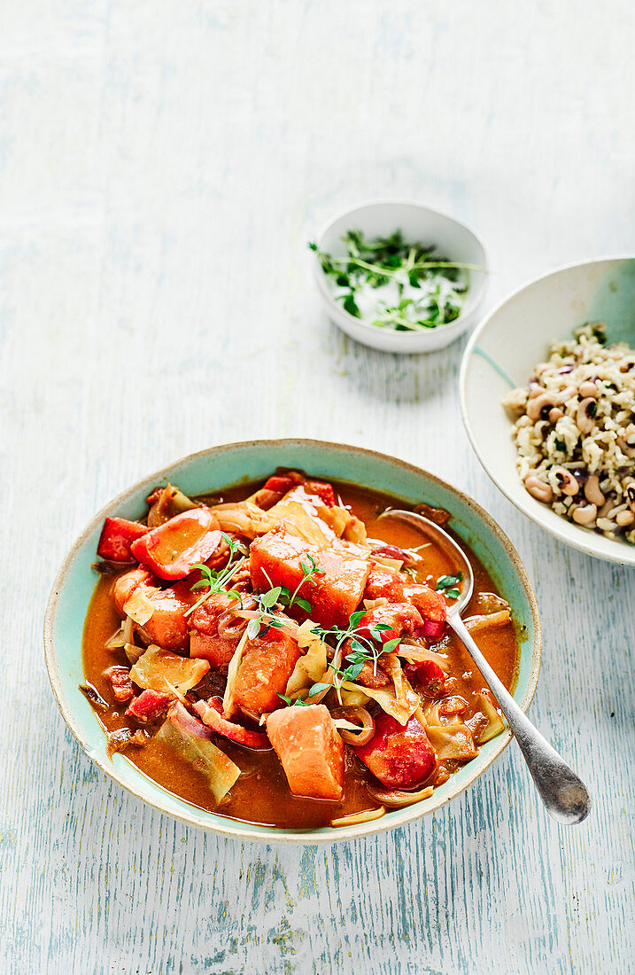 Süsskartoffelcurry aus Westindien