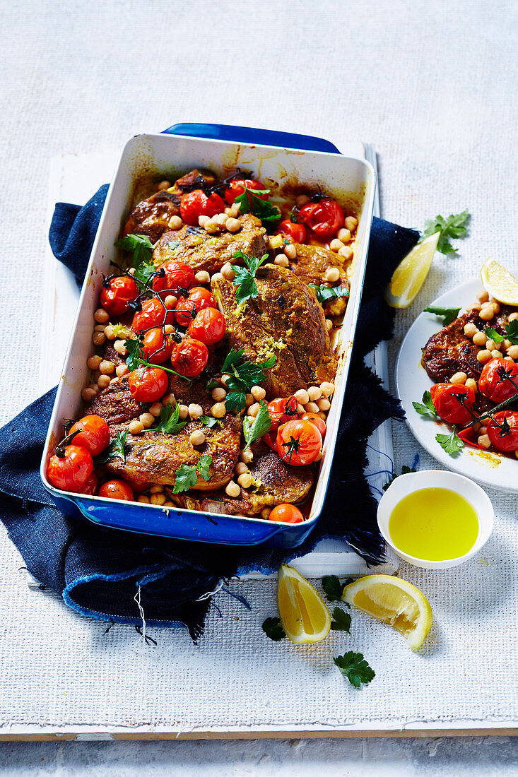 Paprika Lamb and Chickpea Tray Bake