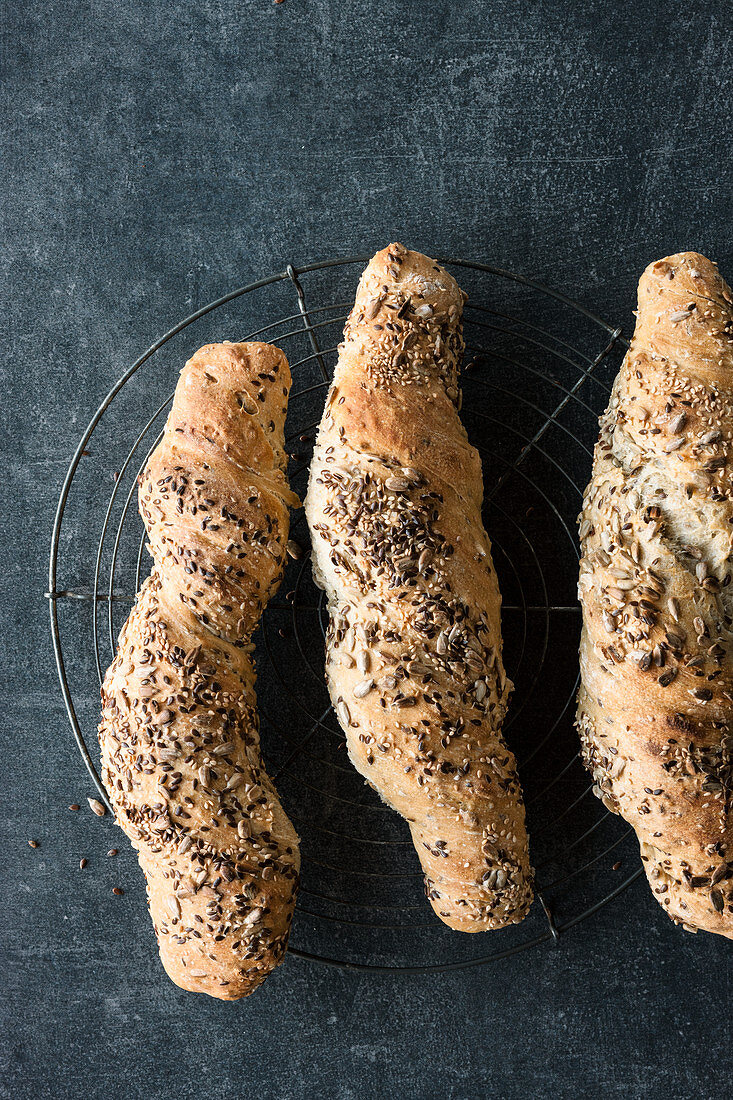 Seeded bread twists