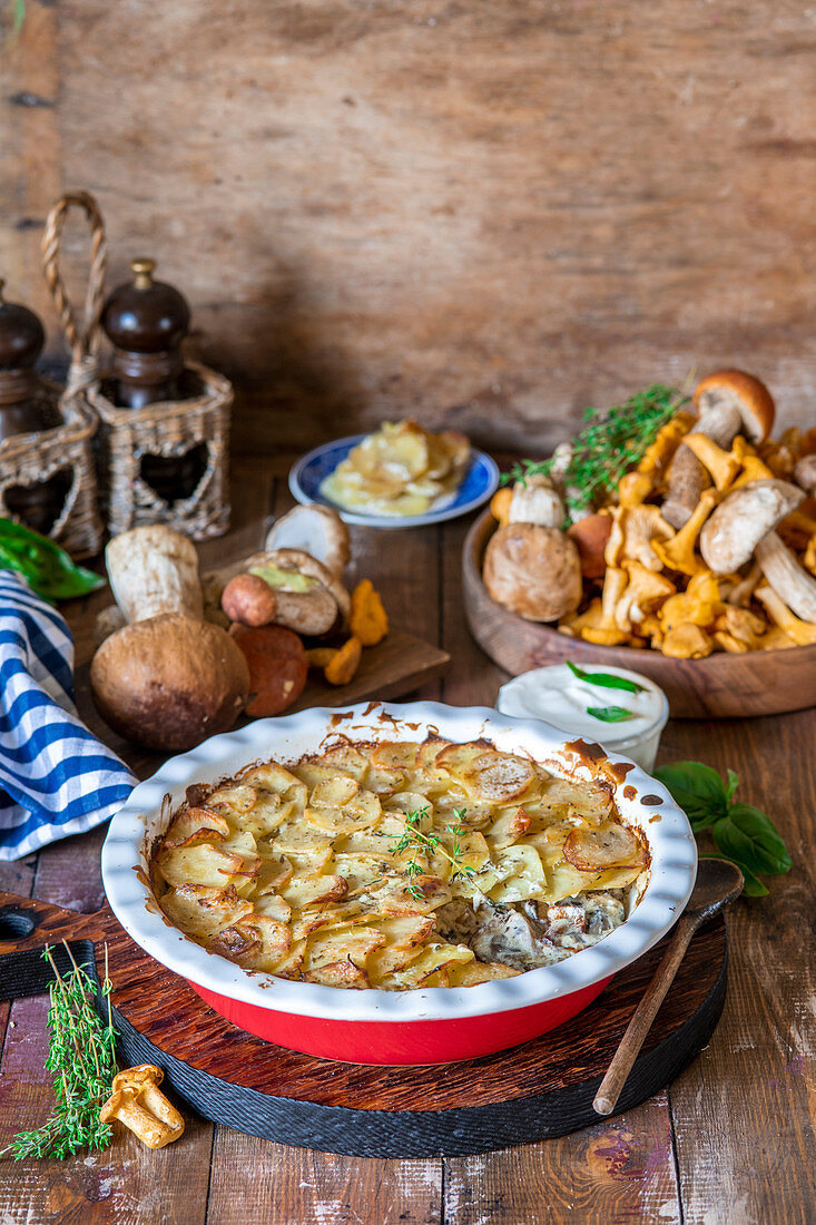 Mushroom potato bake